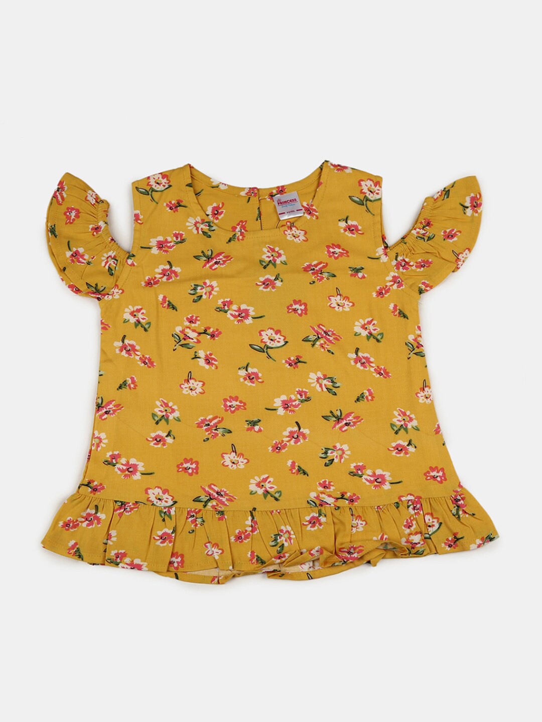 

V-Mart Yellow Floral Print Top