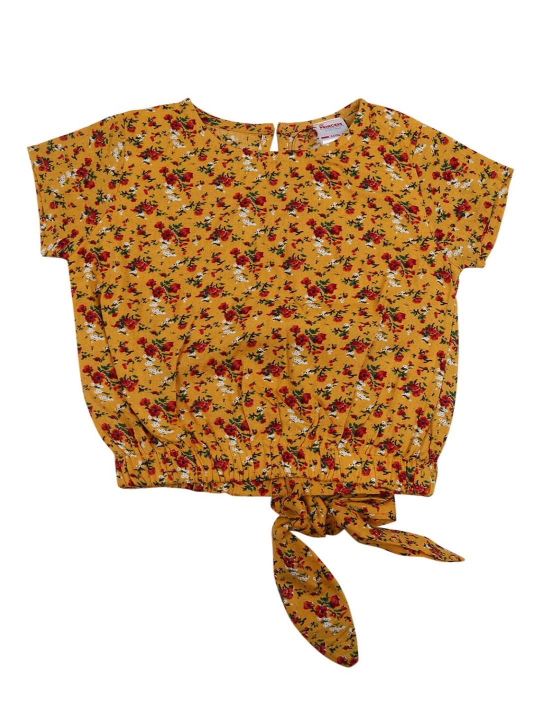 

V-Mart Mustard Yellow Floral Print Blouson Top