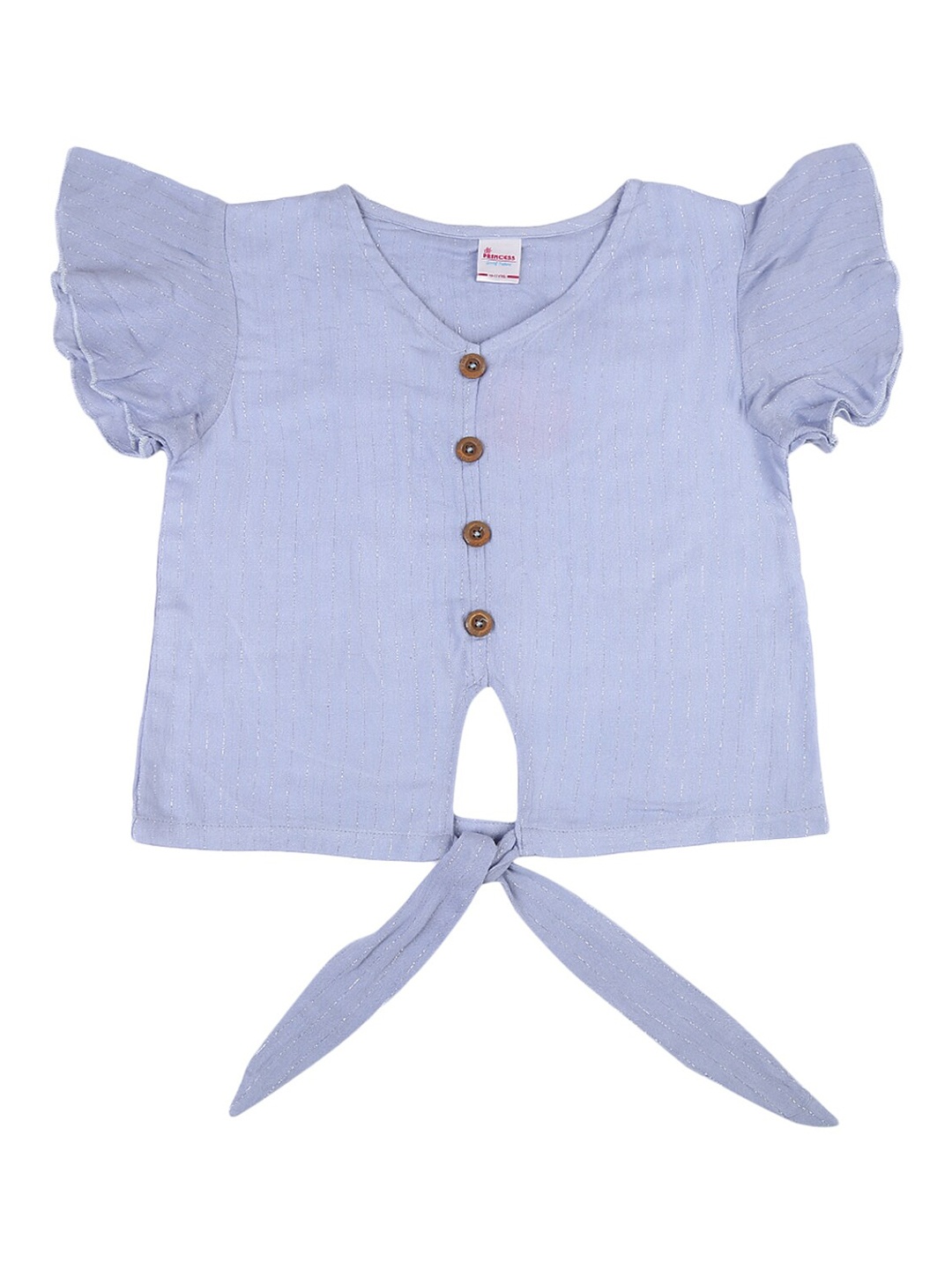 

V-Mart Purple & star white Striped Top