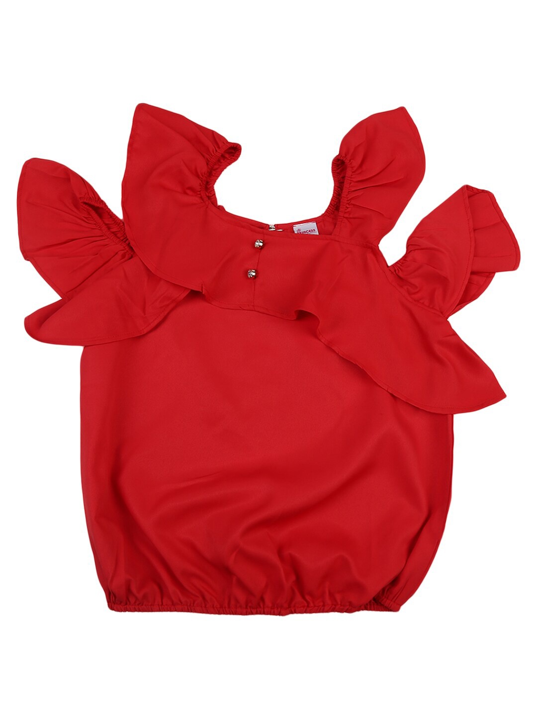 

V-Mart Girls Red Solid Cold-Shoulder Sleeves Top