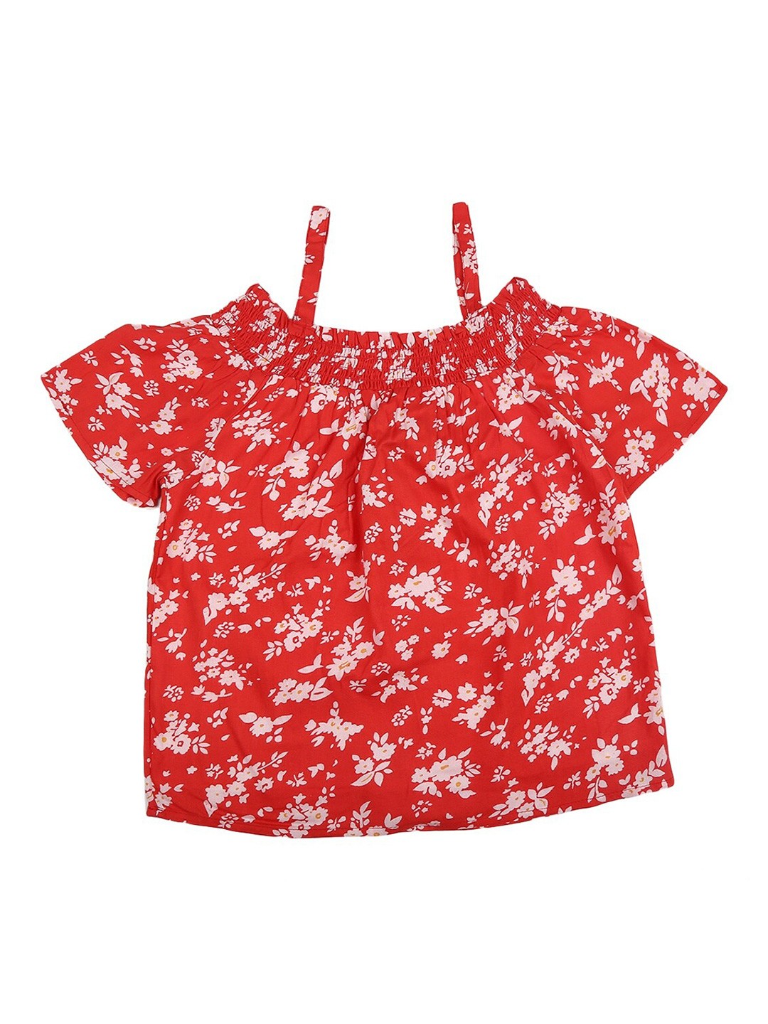 

V-Mart Red Floral Print Top