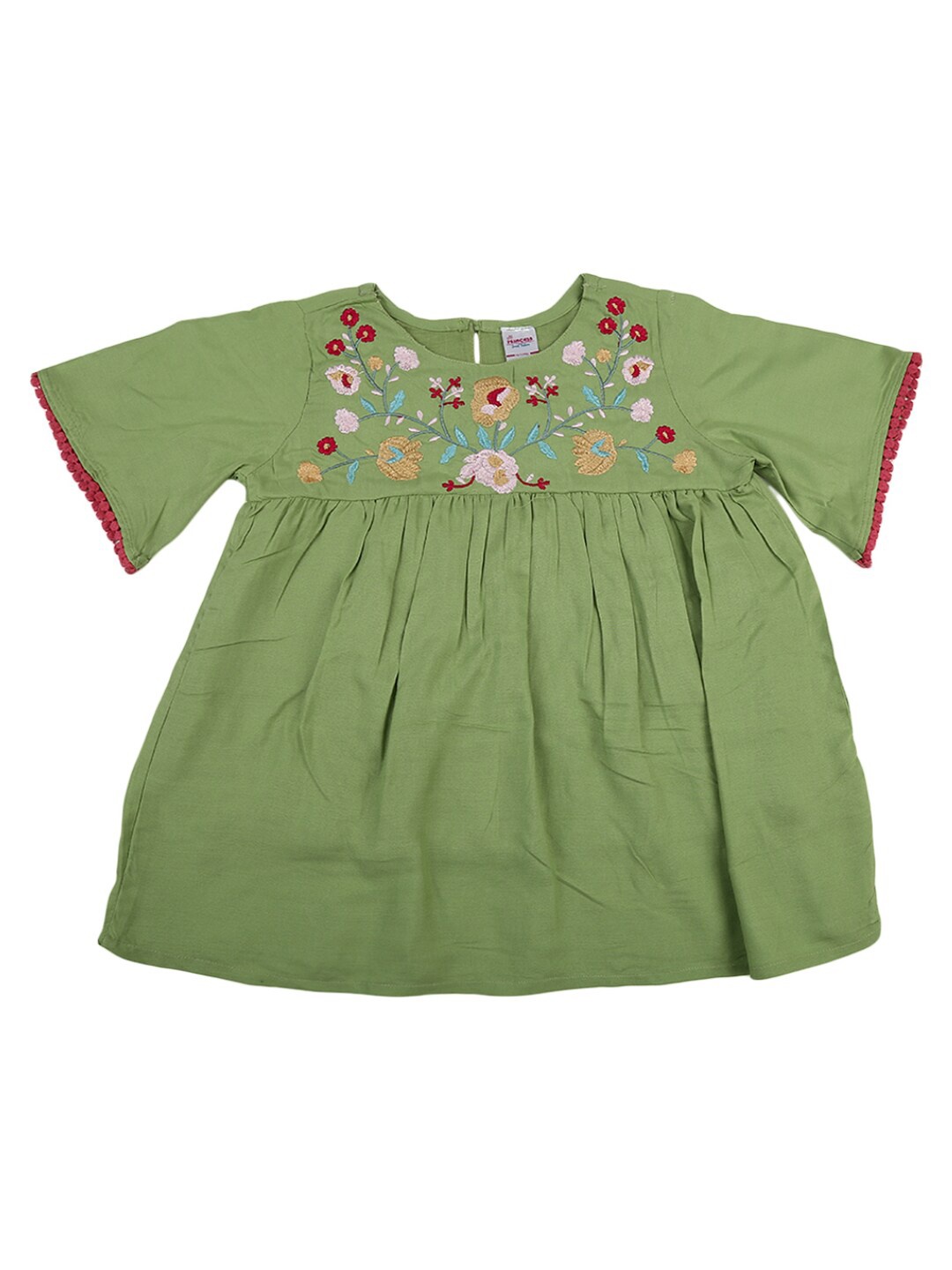 

V-Mart Green & moss green Floral Top