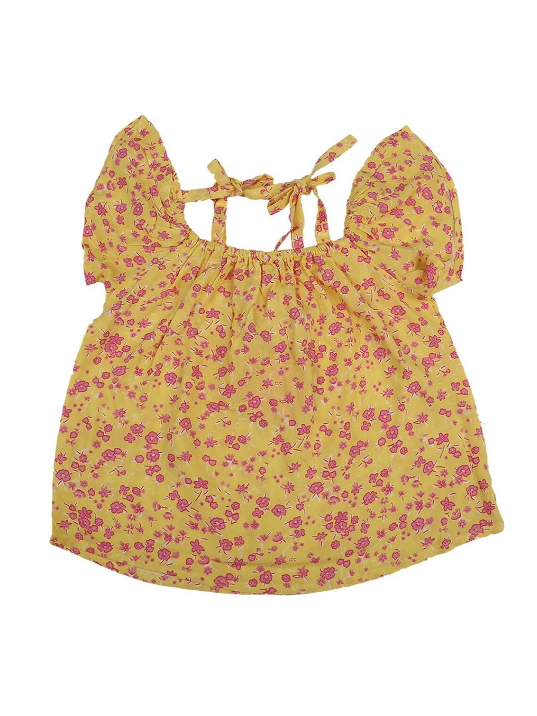 

V-Mart Yellow Floral Print Top