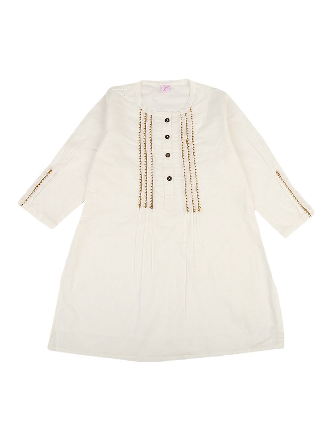 

V-Mart White & whisper white Roll-Up Sleeves Shirt Style Top