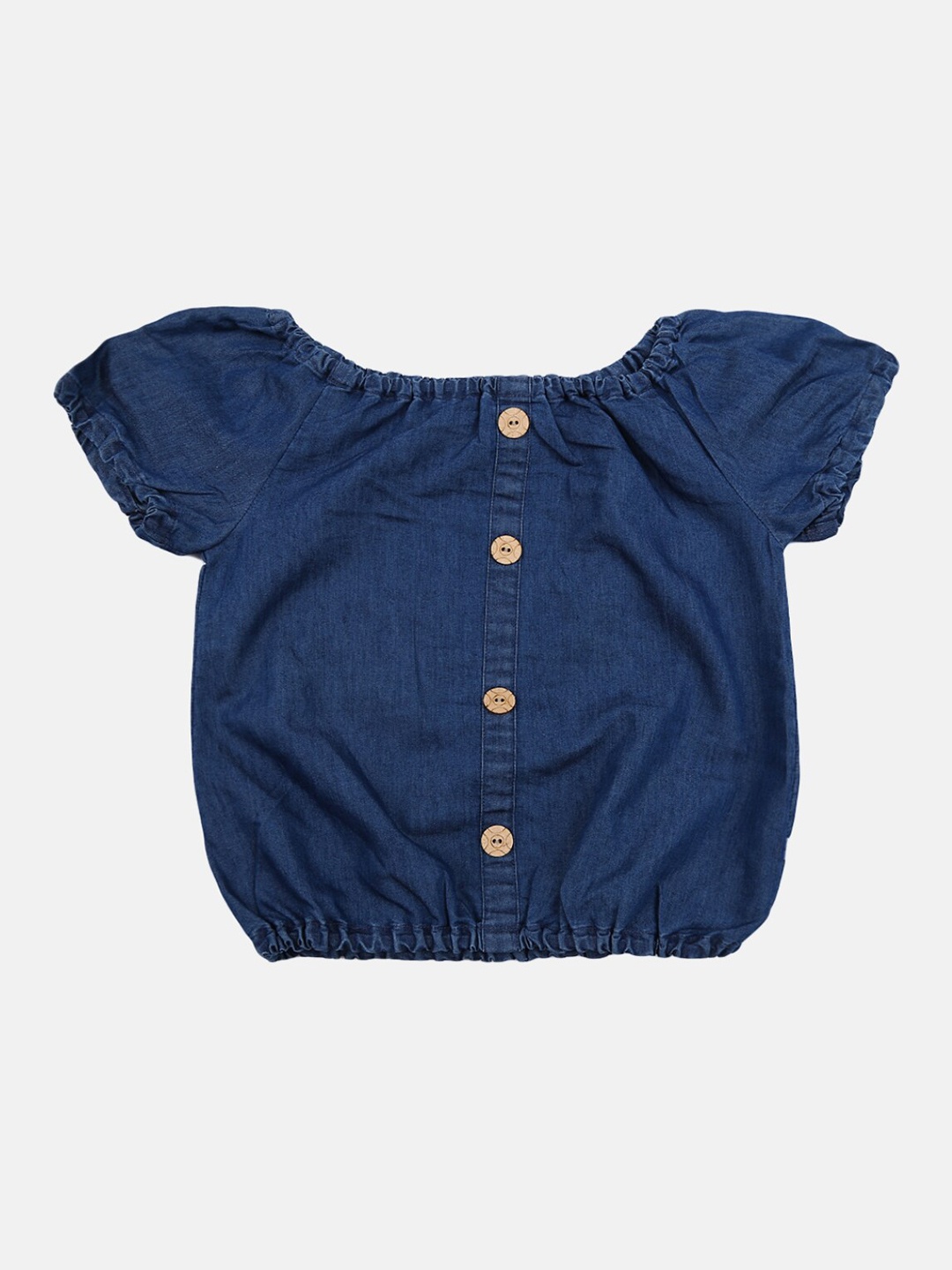 

V-Mart Blue & mykonos blue Blouson Top