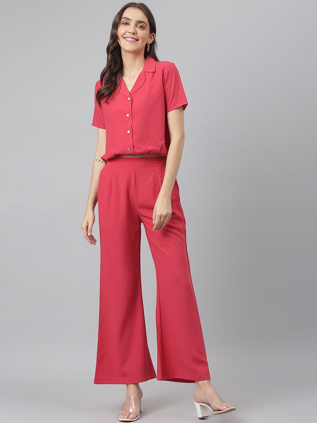 

Miss Grace Women Pink Self-Design Co-Ords
