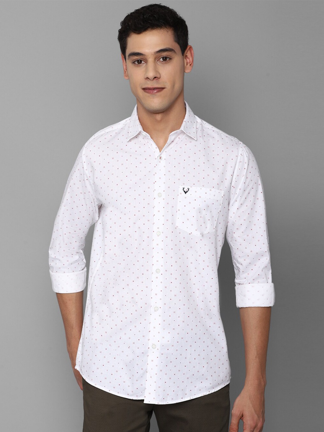 

Allen Solly Men White Slim Fit Printed Casual Shirt