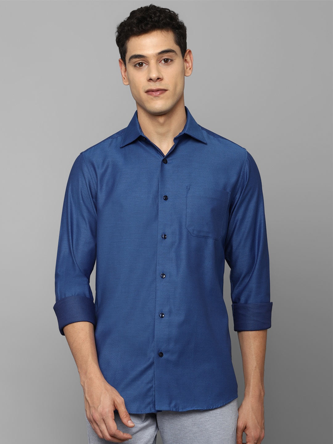 

Allen Solly Men Blue Slim Fit Pure Cotton Casual Shirt