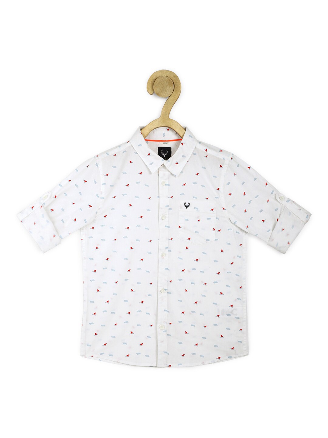 

Allen Solly Junior Boys White Slim Fit Printed Casual Shirt