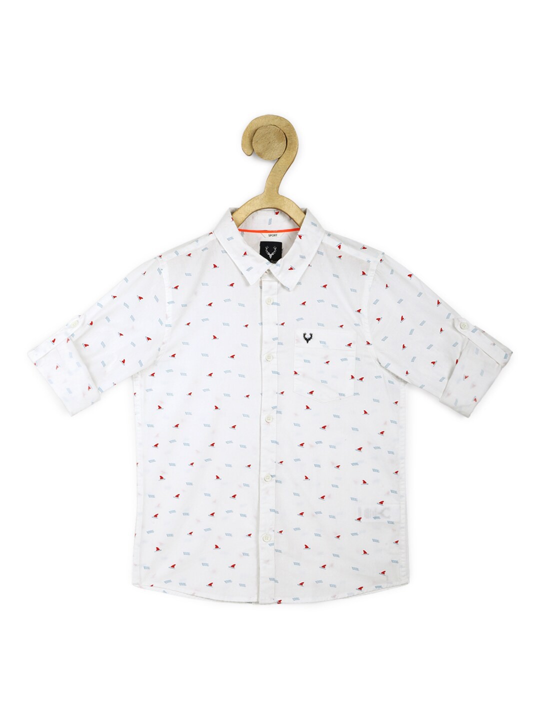 

Allen Solly Junior Boys White Slim Fit Printed Casual Shirt