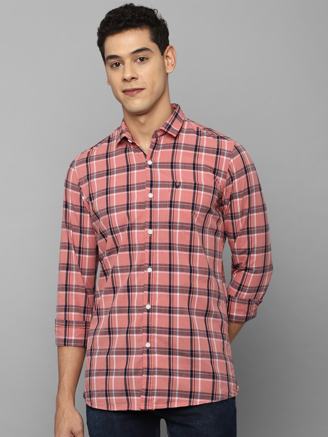 

Allen Solly Sport Men Pink Tartan Checks Checked Casual Shirt