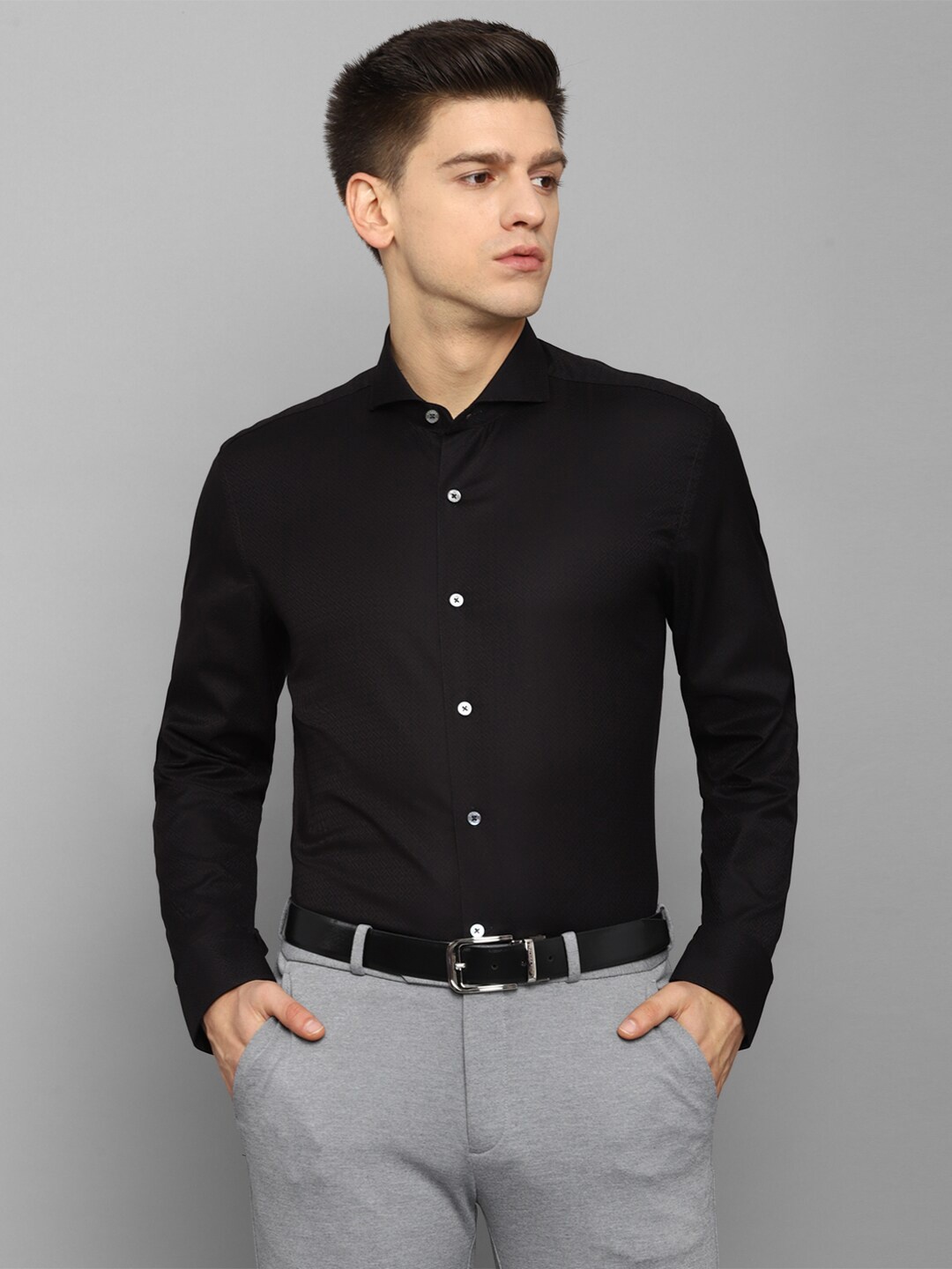 

Luxure by Louis Philippe Men Black Slim Fit Formal Shirt
