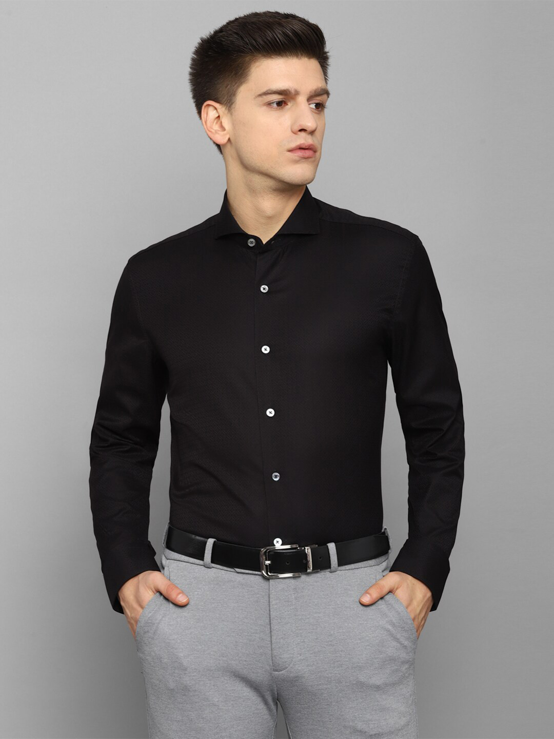 

Luxure by Louis Philippe Men Black Slim Fit Formal Shirt