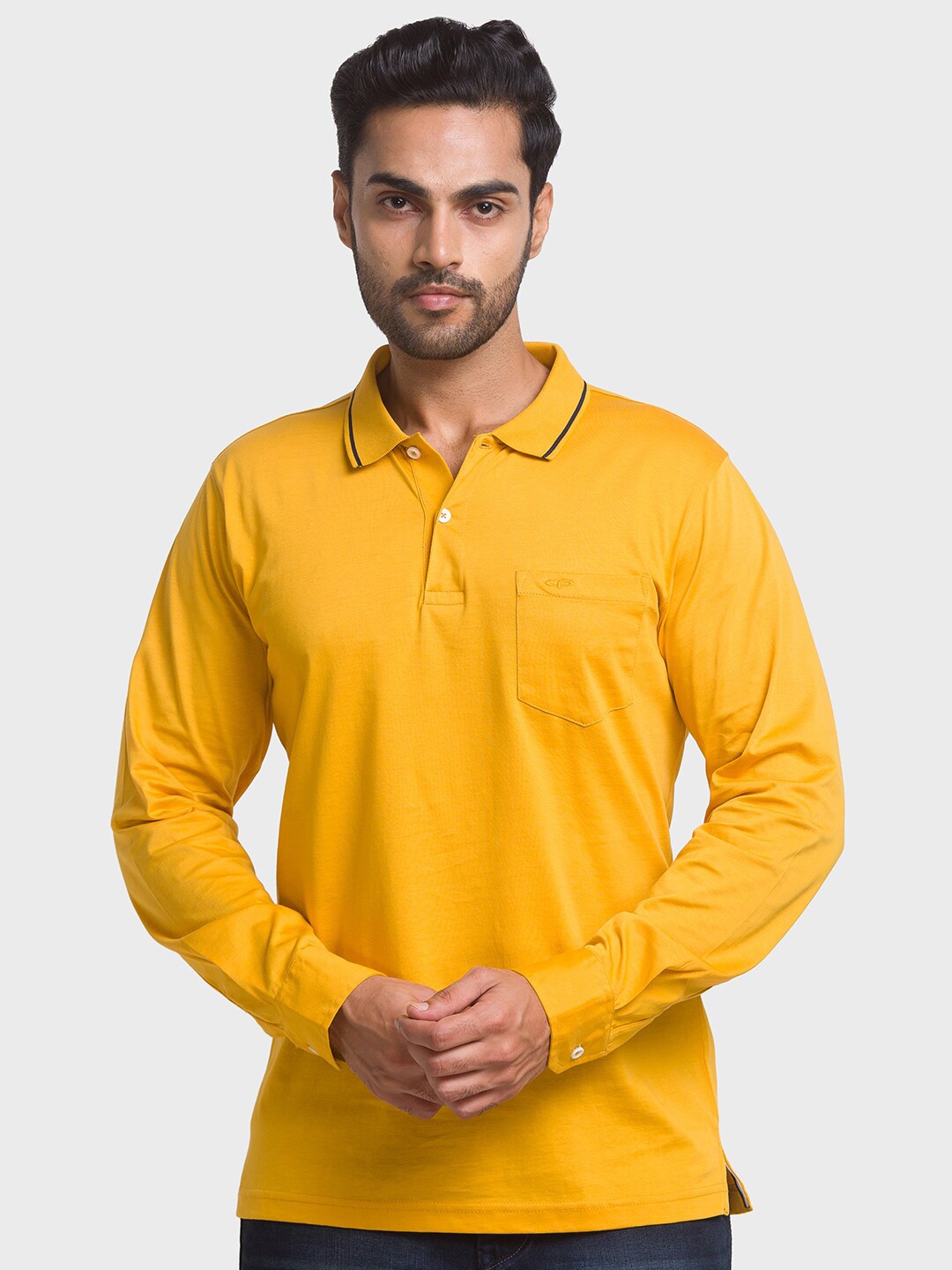 

ColorPlus Men Yellow Polo Collar T-shirt