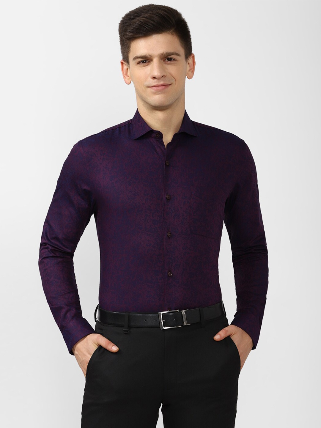 

Peter England Elite Men Purple Slim Fit Casual Shirt