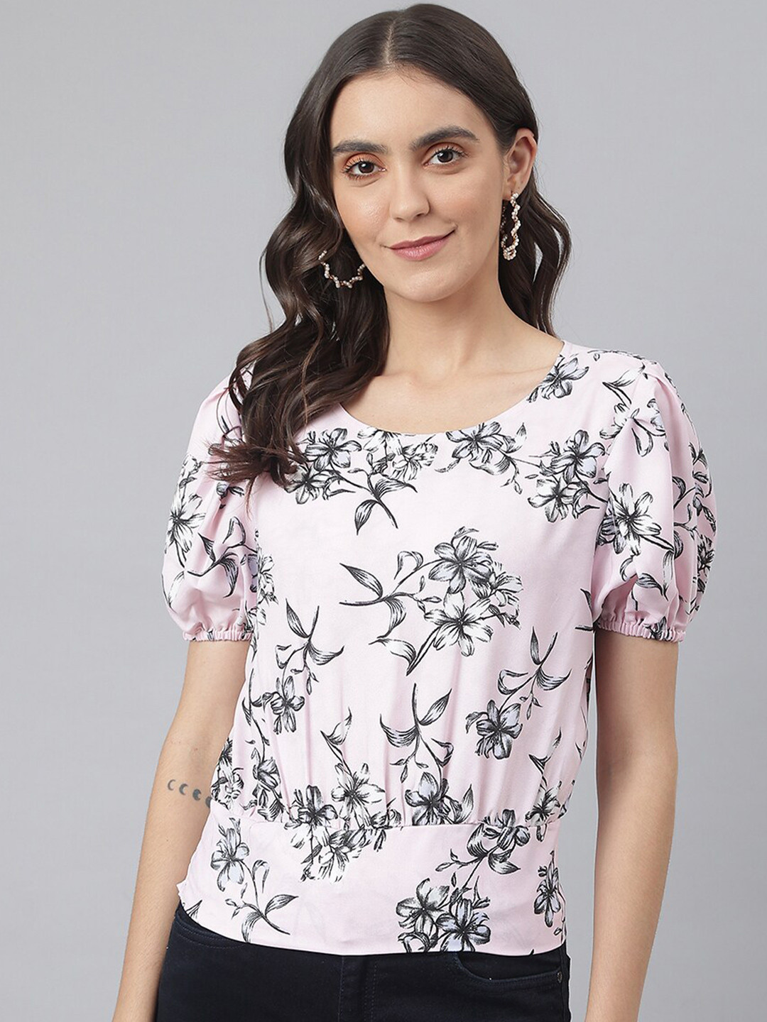 

Miss Grace Pink Floral Print Top