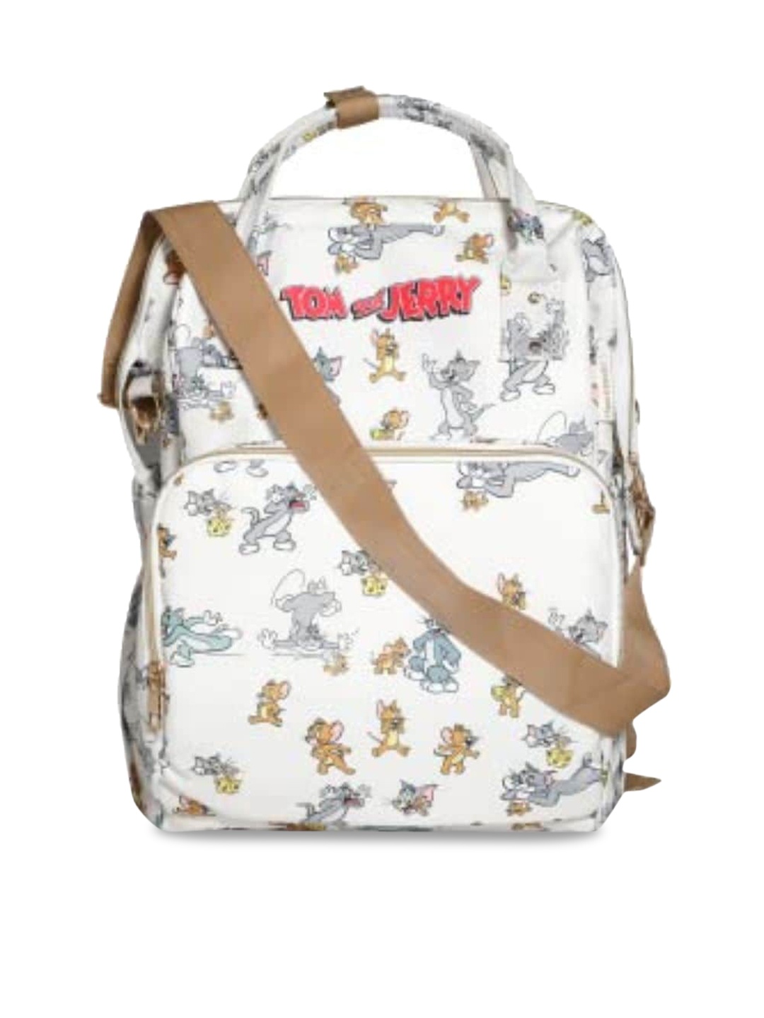 

haus & kinder Kids Cream Colored Tom & Jerry Printed Diaper Bag