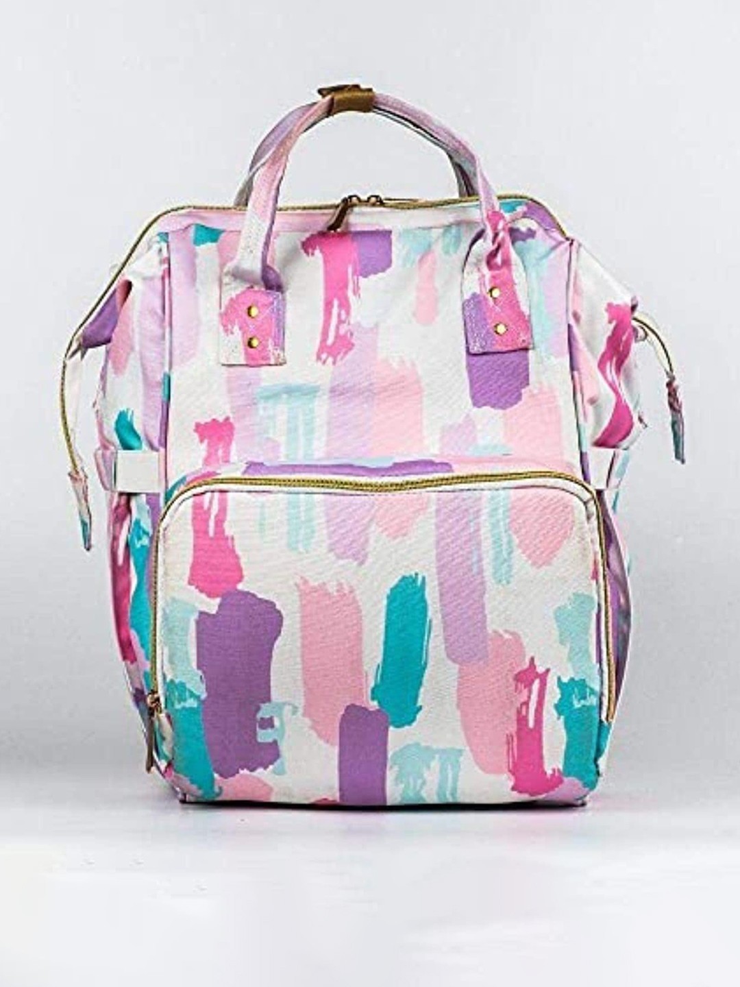 

haus & kinder Kids Printed Canvas Water Resistant 20L Diaper Backpack, White