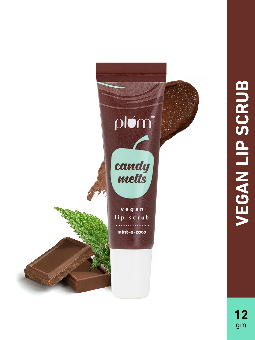 

Plum Candy Melts Vegan Lip Scrub-Mint -o- coco 12gm, Brown