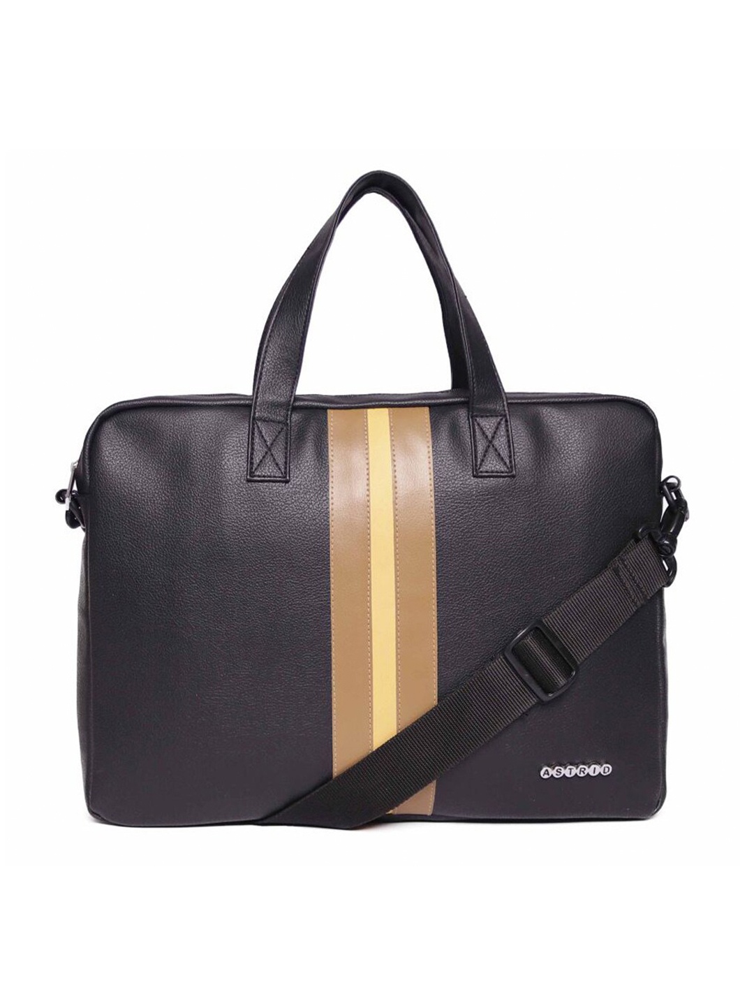 

ASTRID Men Black & Beige PU Laptop Bag