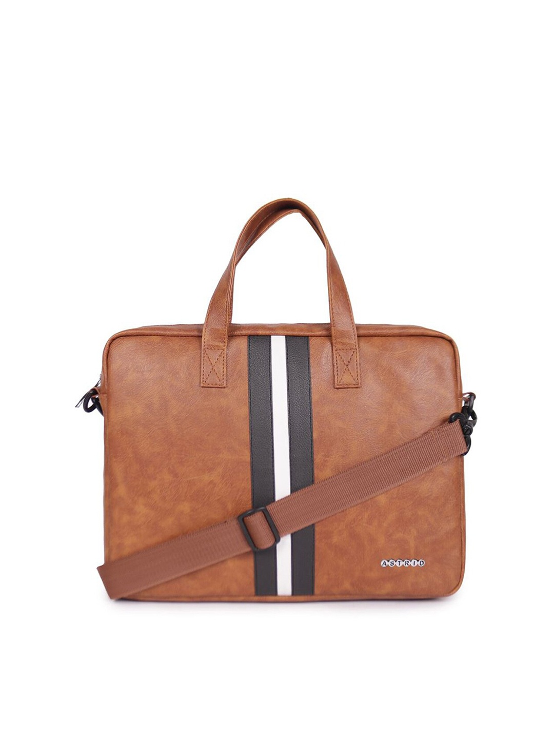 

ASTRID Men Beige & Black Solid Laptop Bag-16 inch