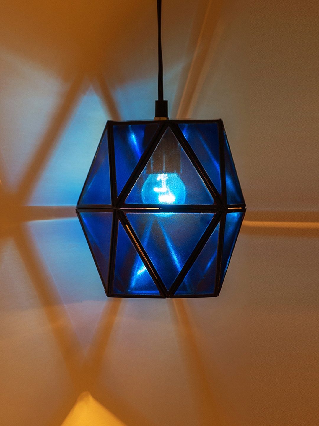 

ExclusiveLane Blue Solid Glass Hanging Pendant Ceiling Lamps