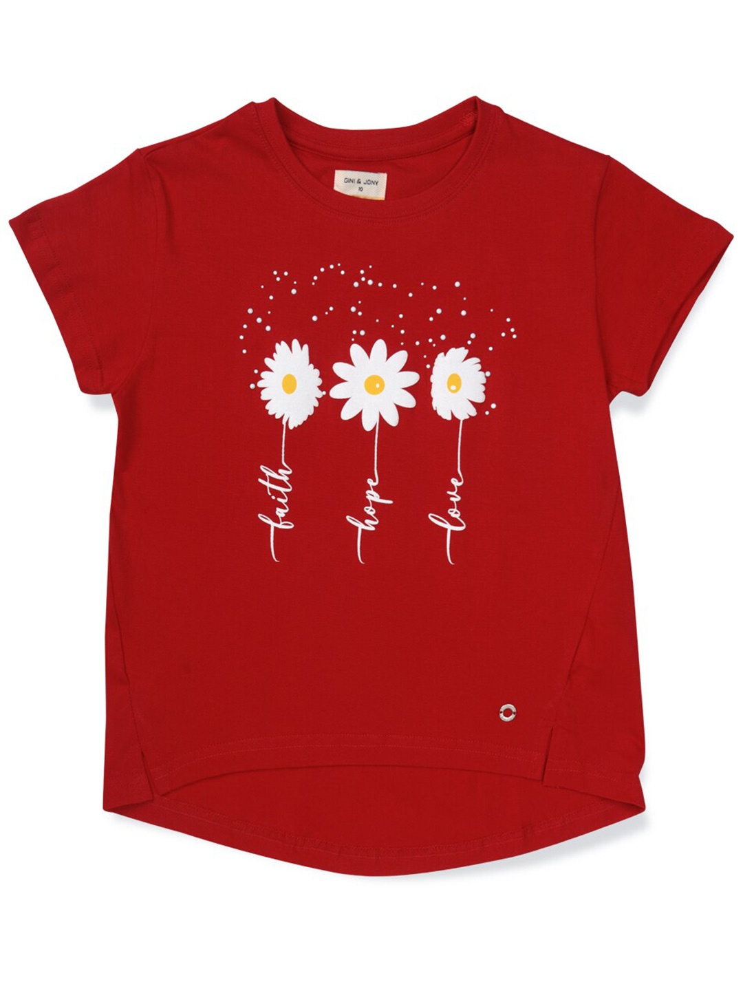 

Gini and Jony Red Print High-Low Top