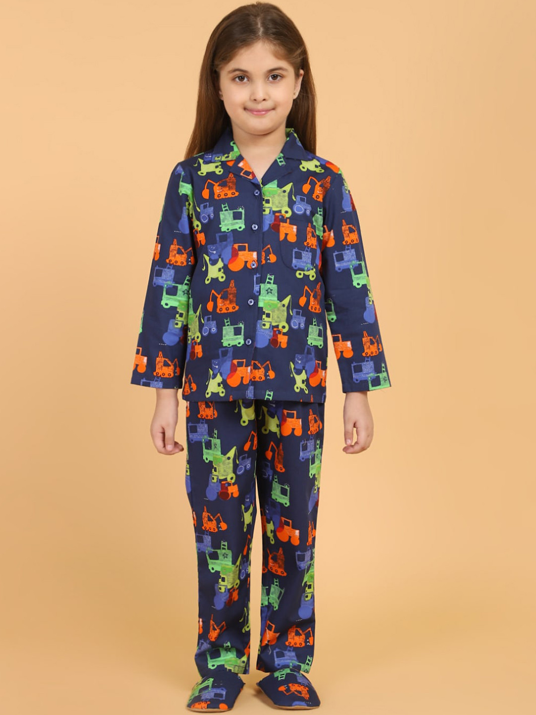 

PICCOLO Girls Blue & Red Printed Night suit