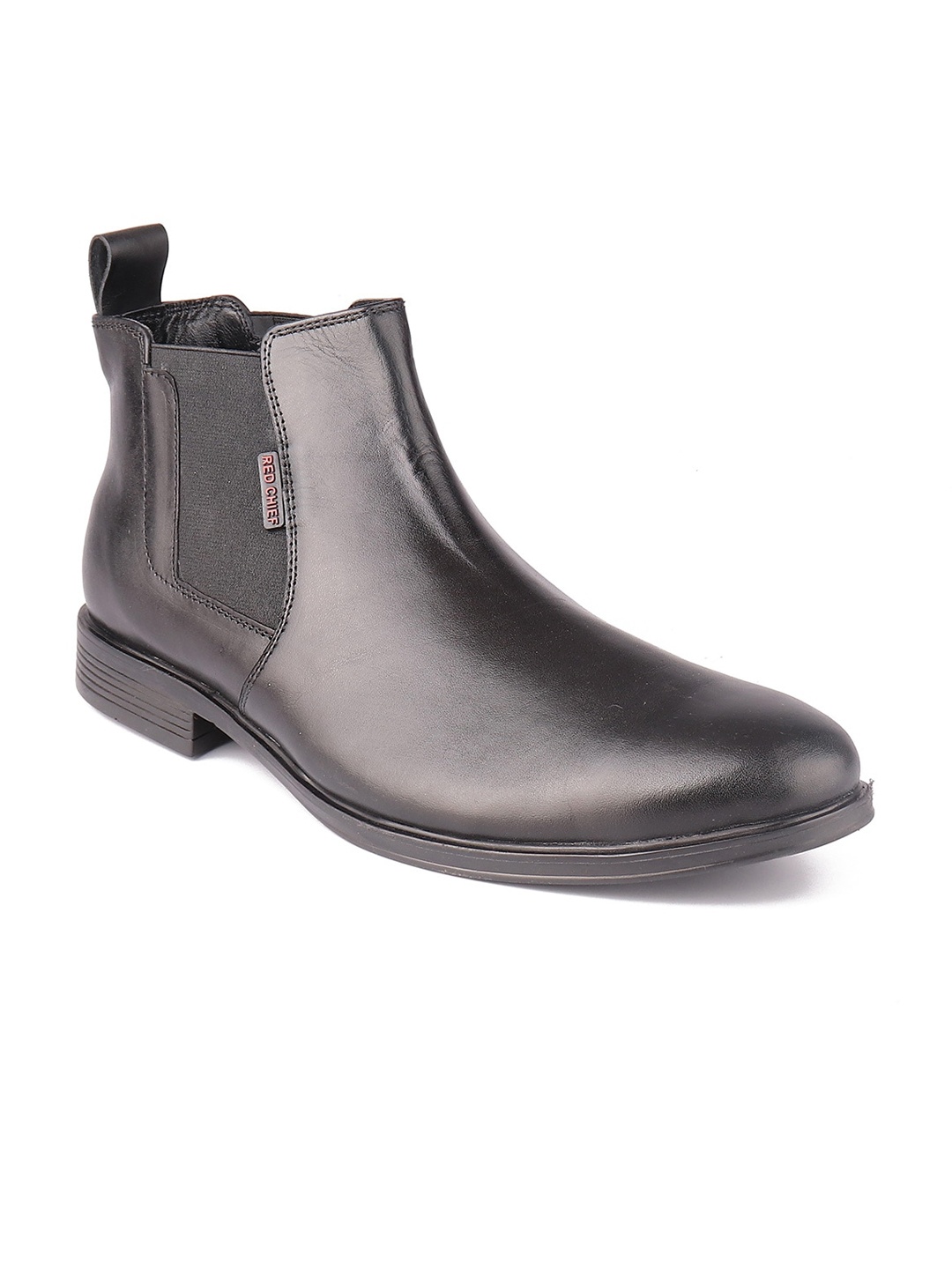 

Red Chief Men Black Solid Leather Formal Boots