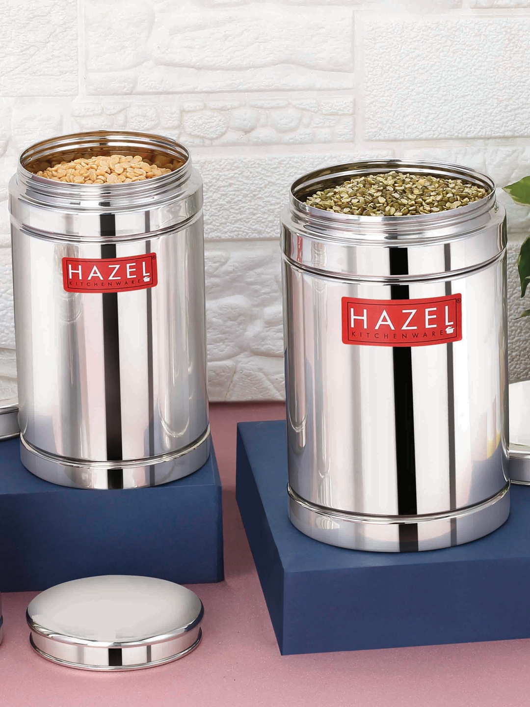 

HAZEL Set of 2 Silver-Toned Stainless Steel Containers