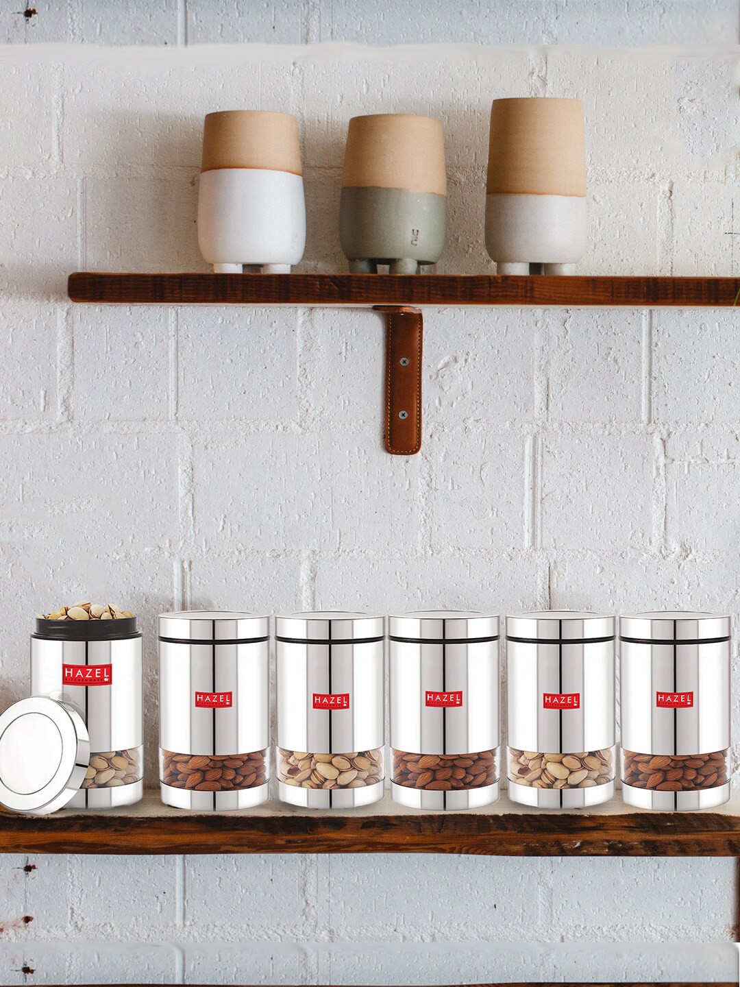 

HAZEL Silver-Toned Stainless Steel Dishwasher Safe Container