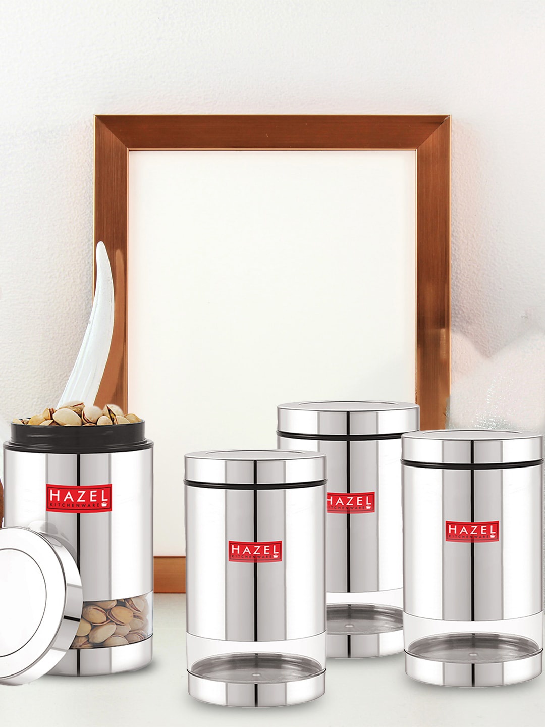 

HAZEL Set of 4 Silver Stainless Steel Container
