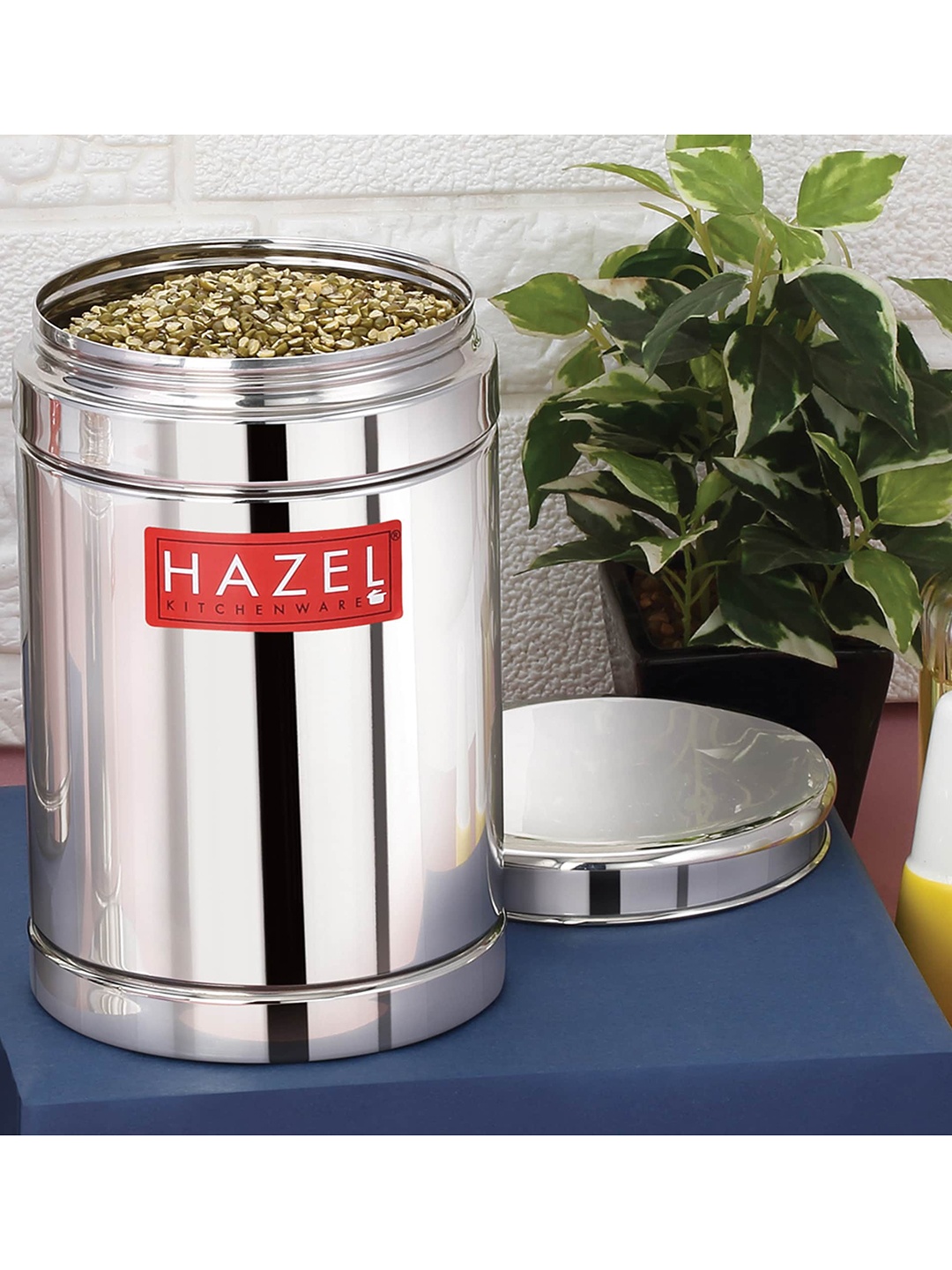 

HAZEL Silver-Toned Stainless Steel Airtight Container