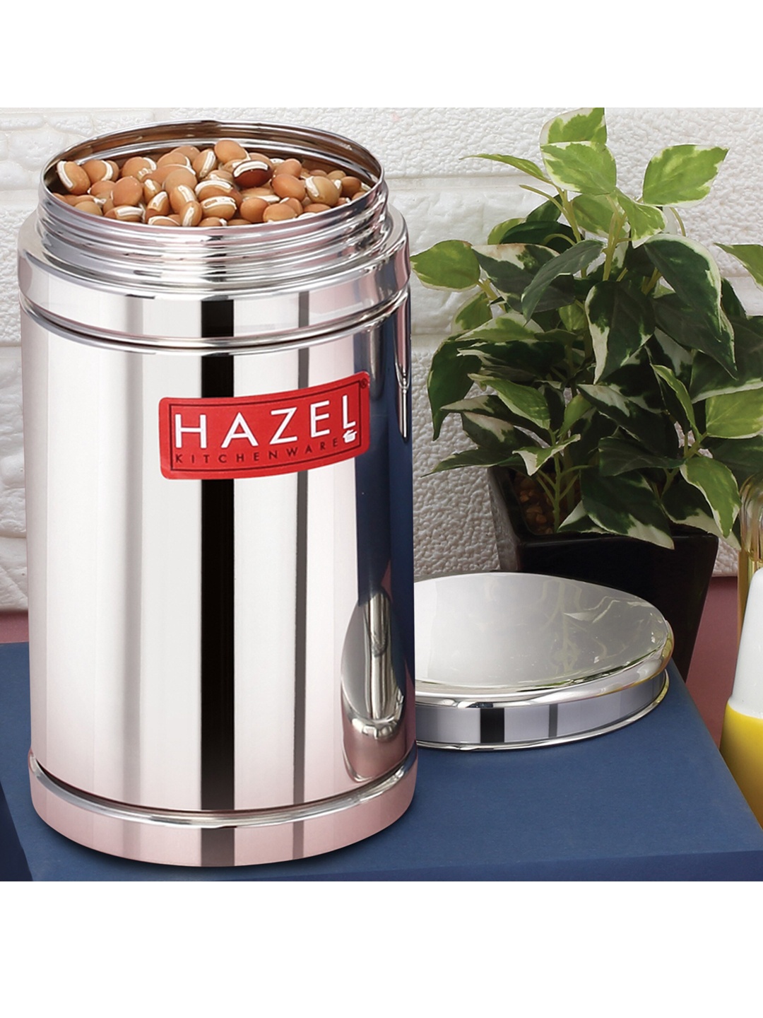 

HAZEL Silver-Toned Solid Storage Containers