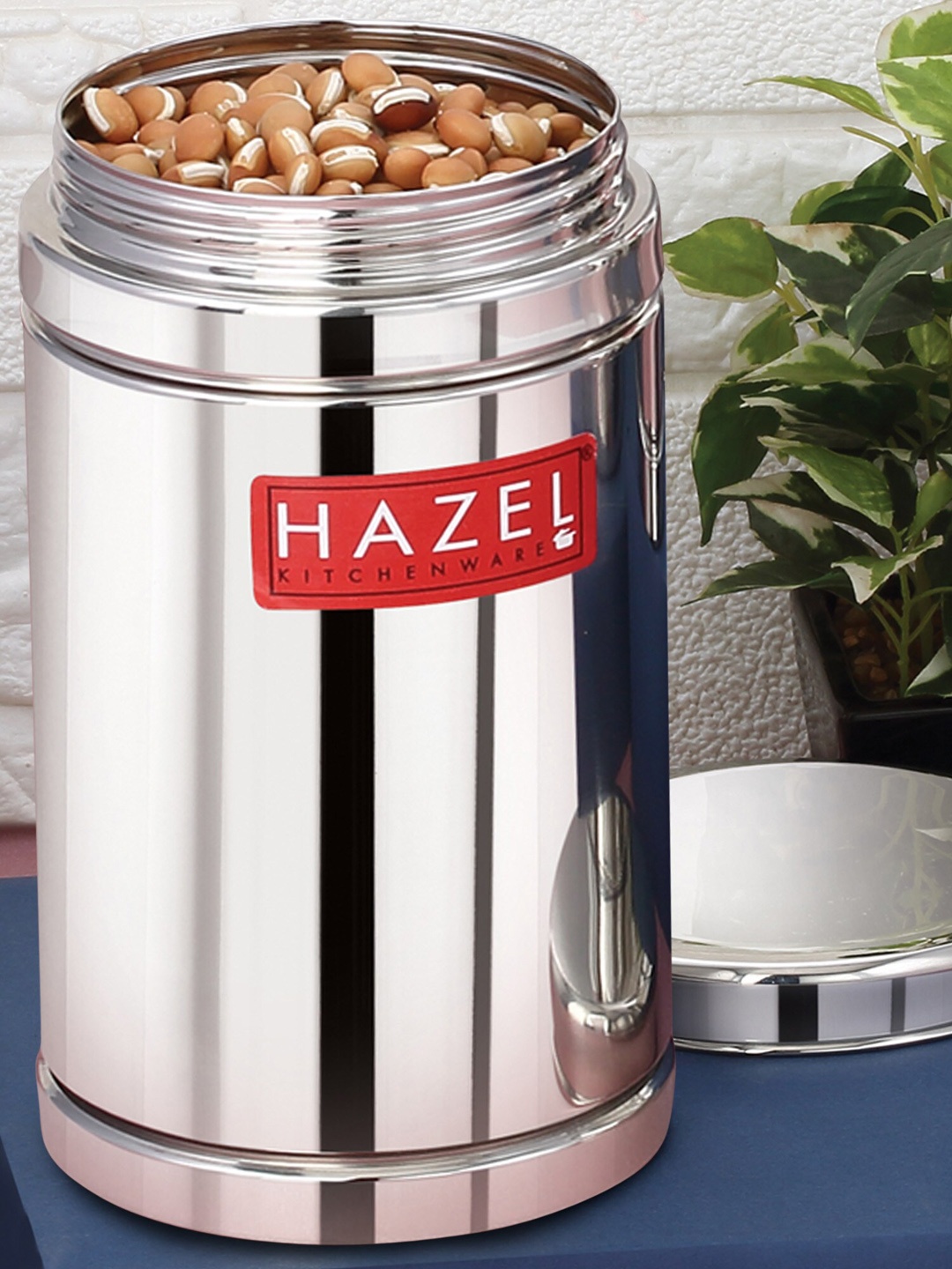 

HAZEL Silver-Toned Stainless Steel Container