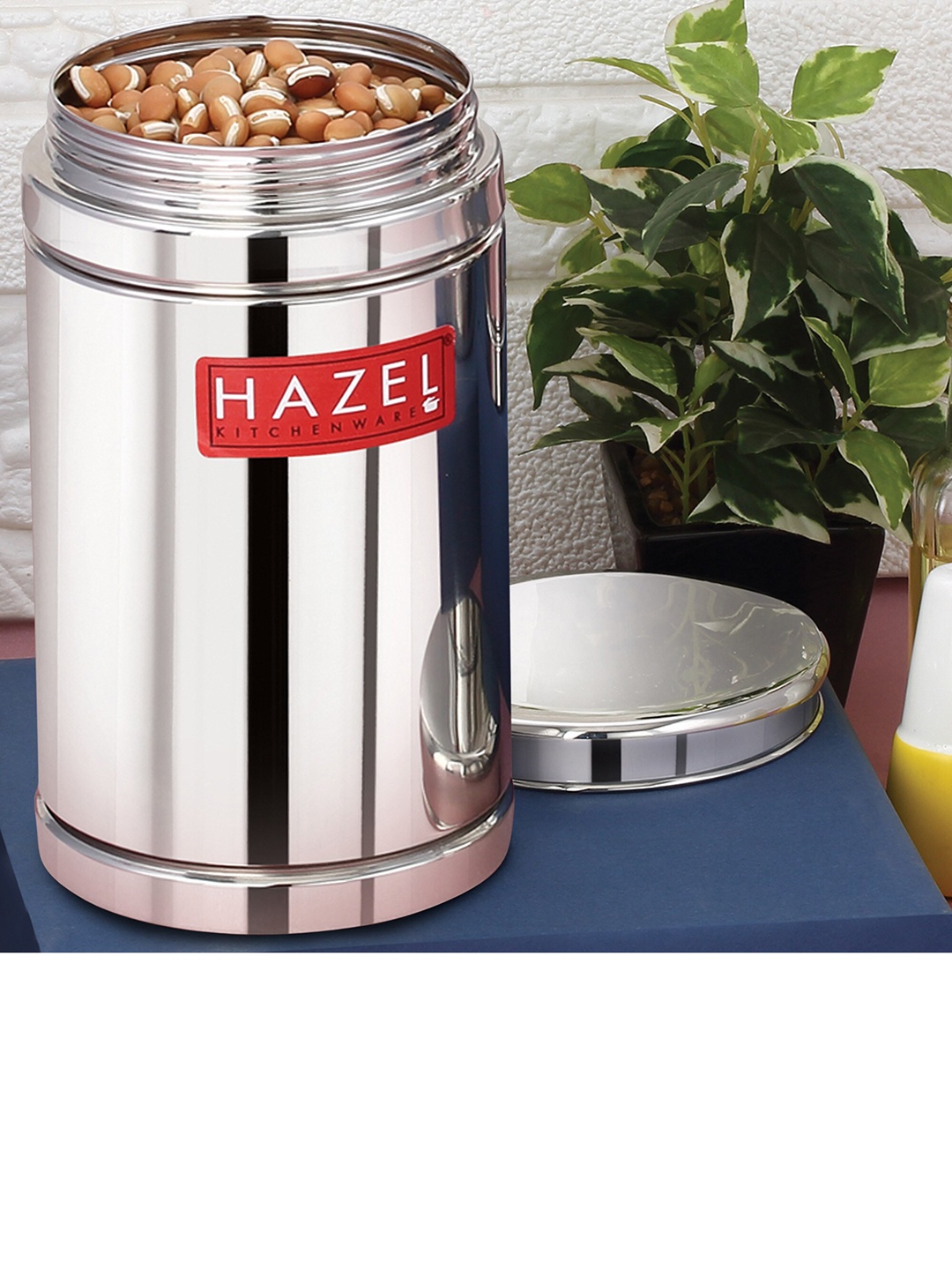 

HAZEL Silver-Toned Stainless Steel Container