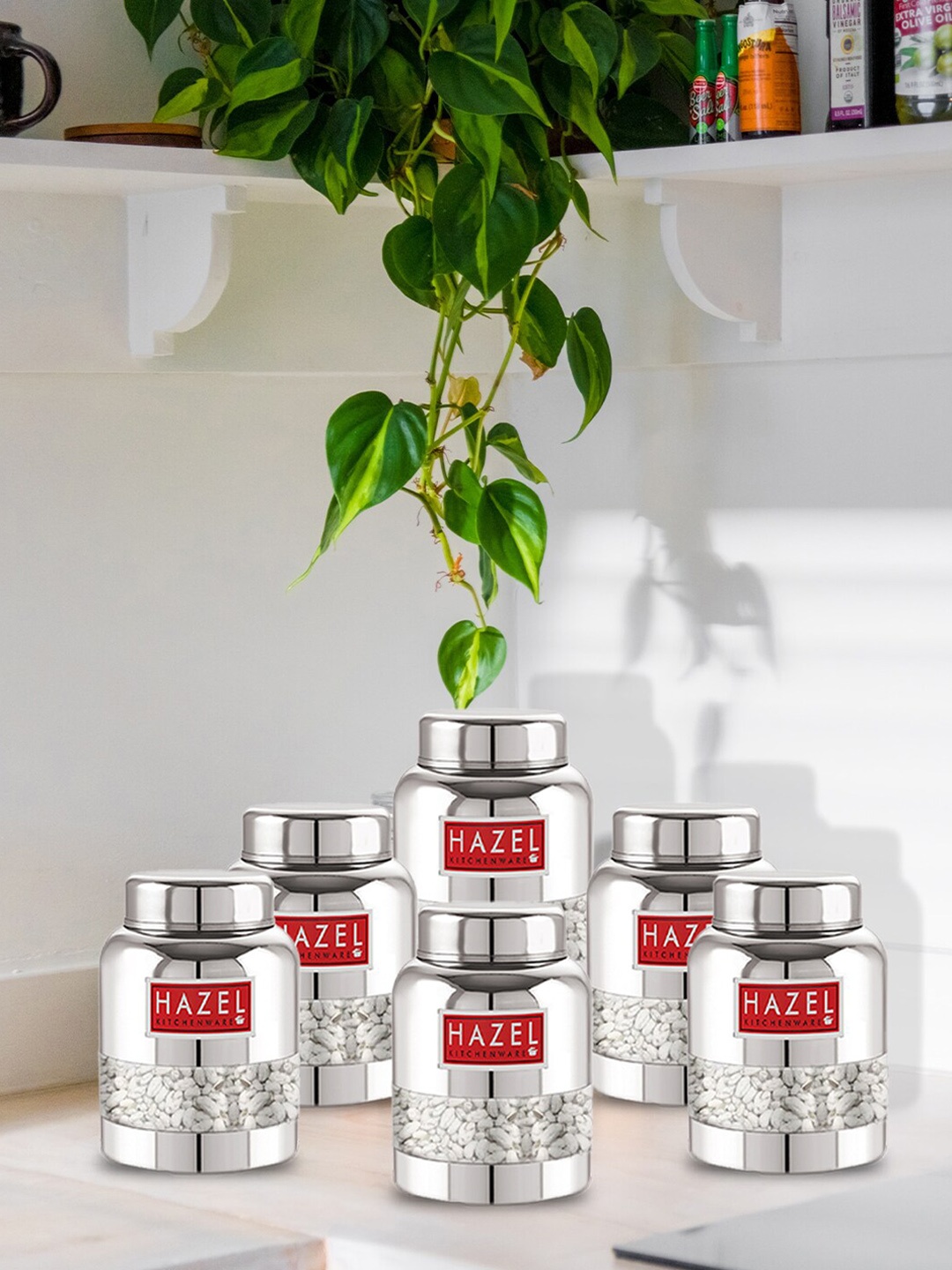 

HAZEL Silver-Toned Set of 6 Stainless Steel Barni Containers