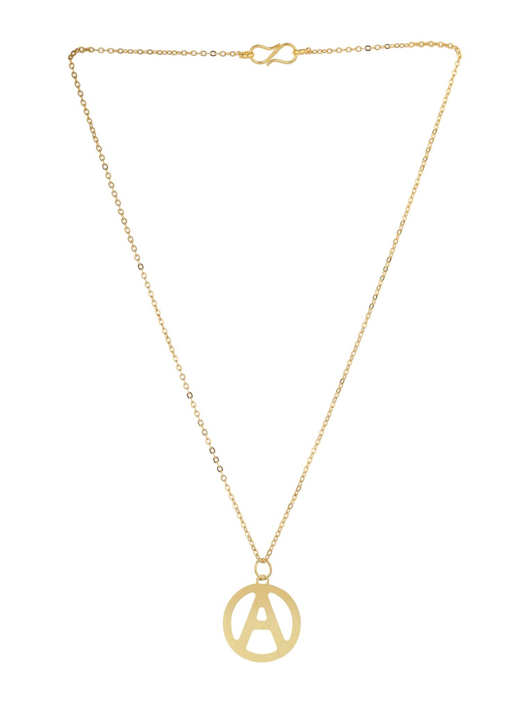 

GoldNera Brass-Plated Gold-Toned Alphabet A Pendant with Chain