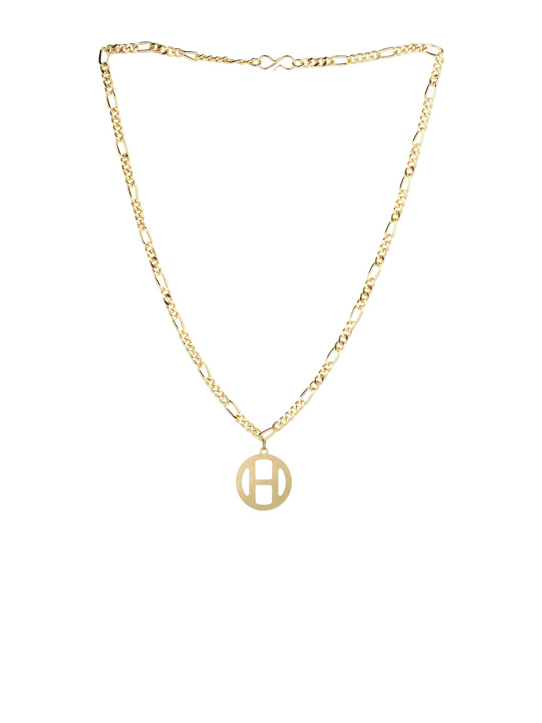 

Goldnera Men Brass-Plated Gold-Toned Alphabet H-Charm Pendant