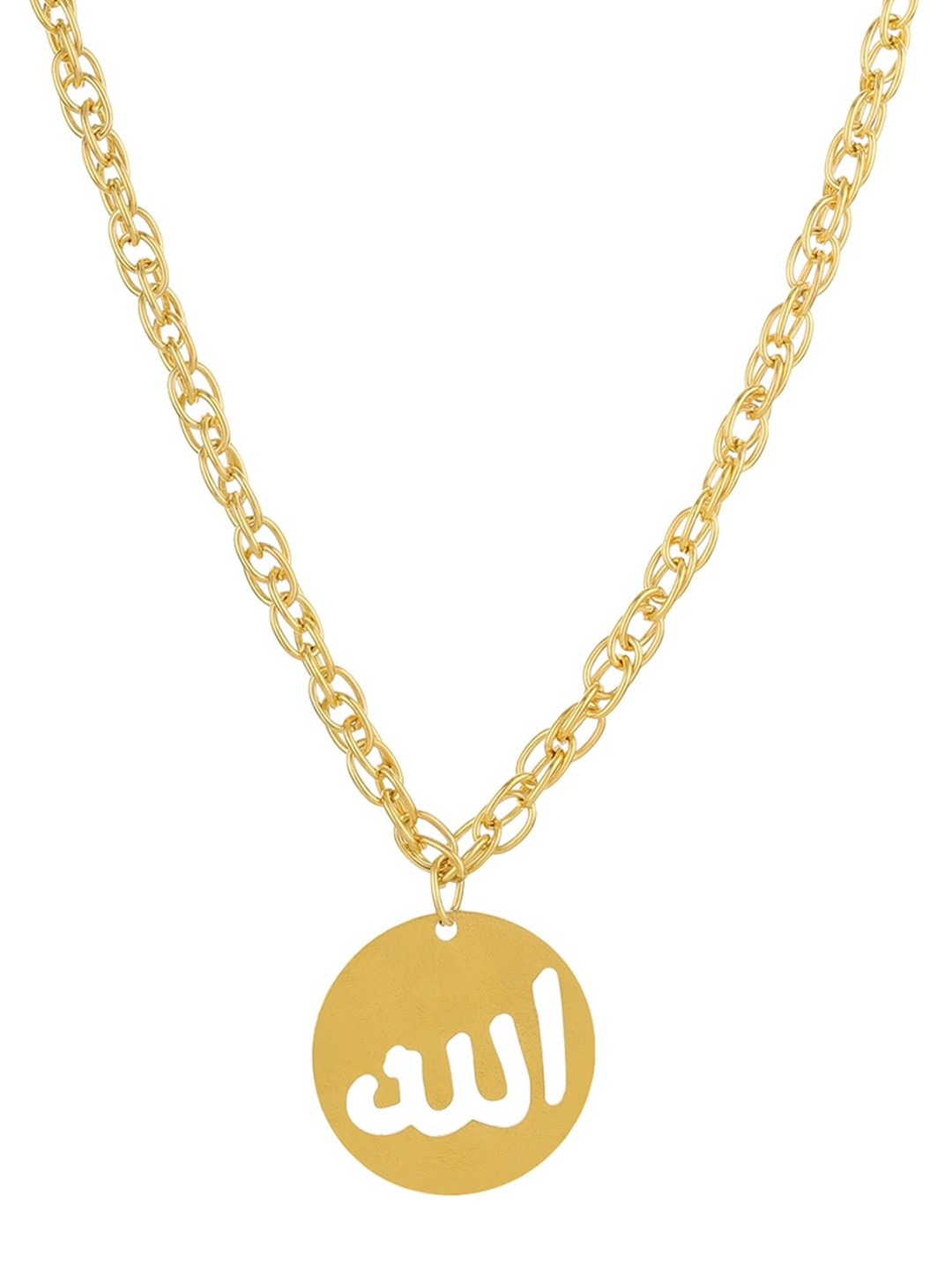 

Goldnera Men Gold Toned Brass-Plated Auspcious Pendant with Chain