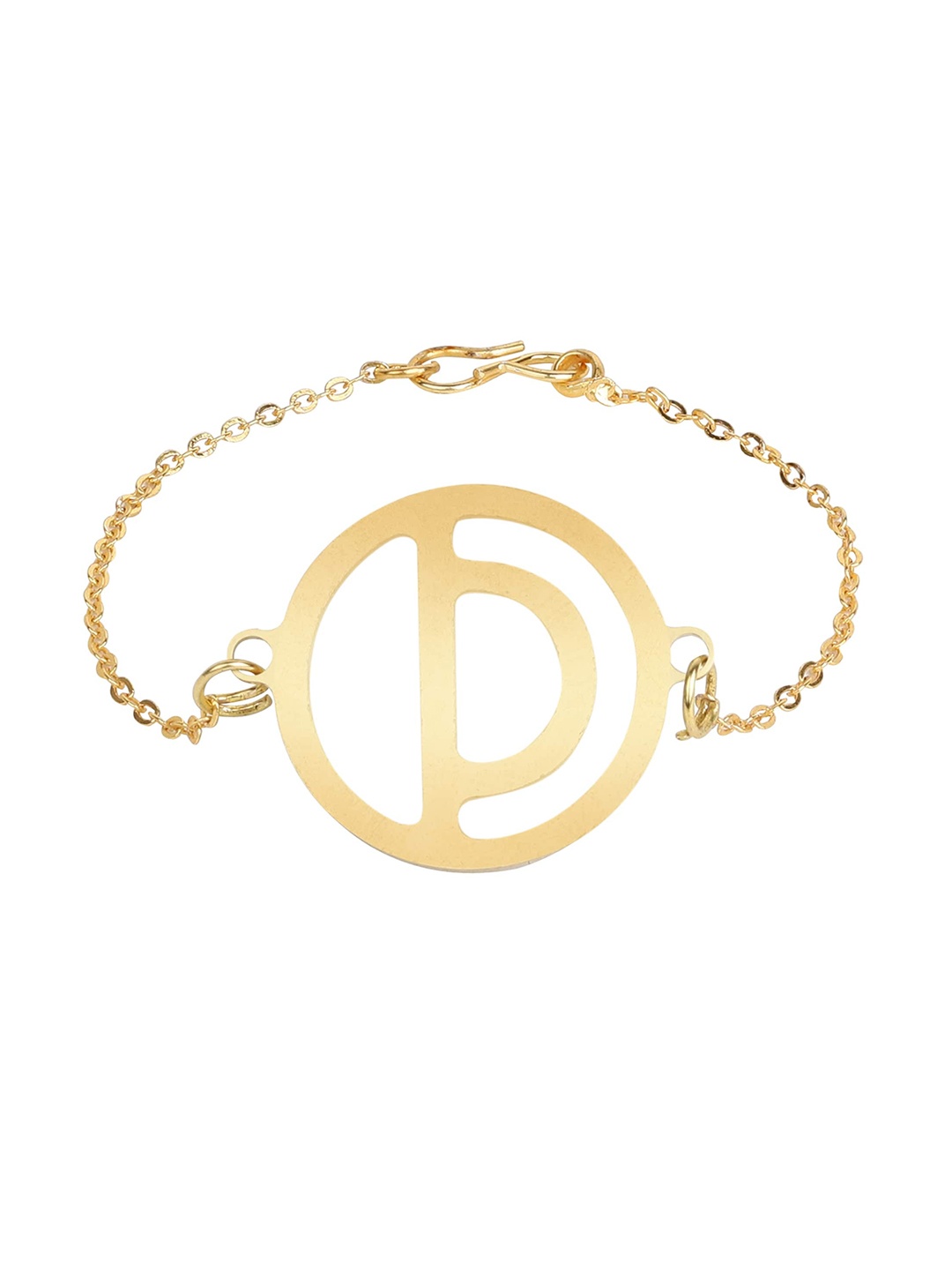 

Goldnera Women Gold Toned Brass Plated Alphabet D Link Bracelet