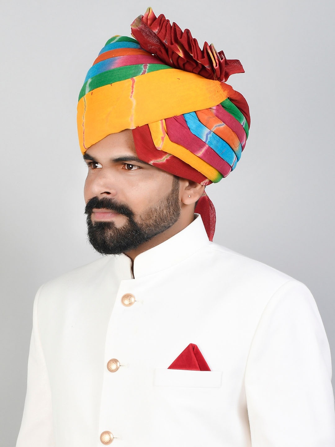 

Silvermerc Designs Men Multi Pagri and Safa