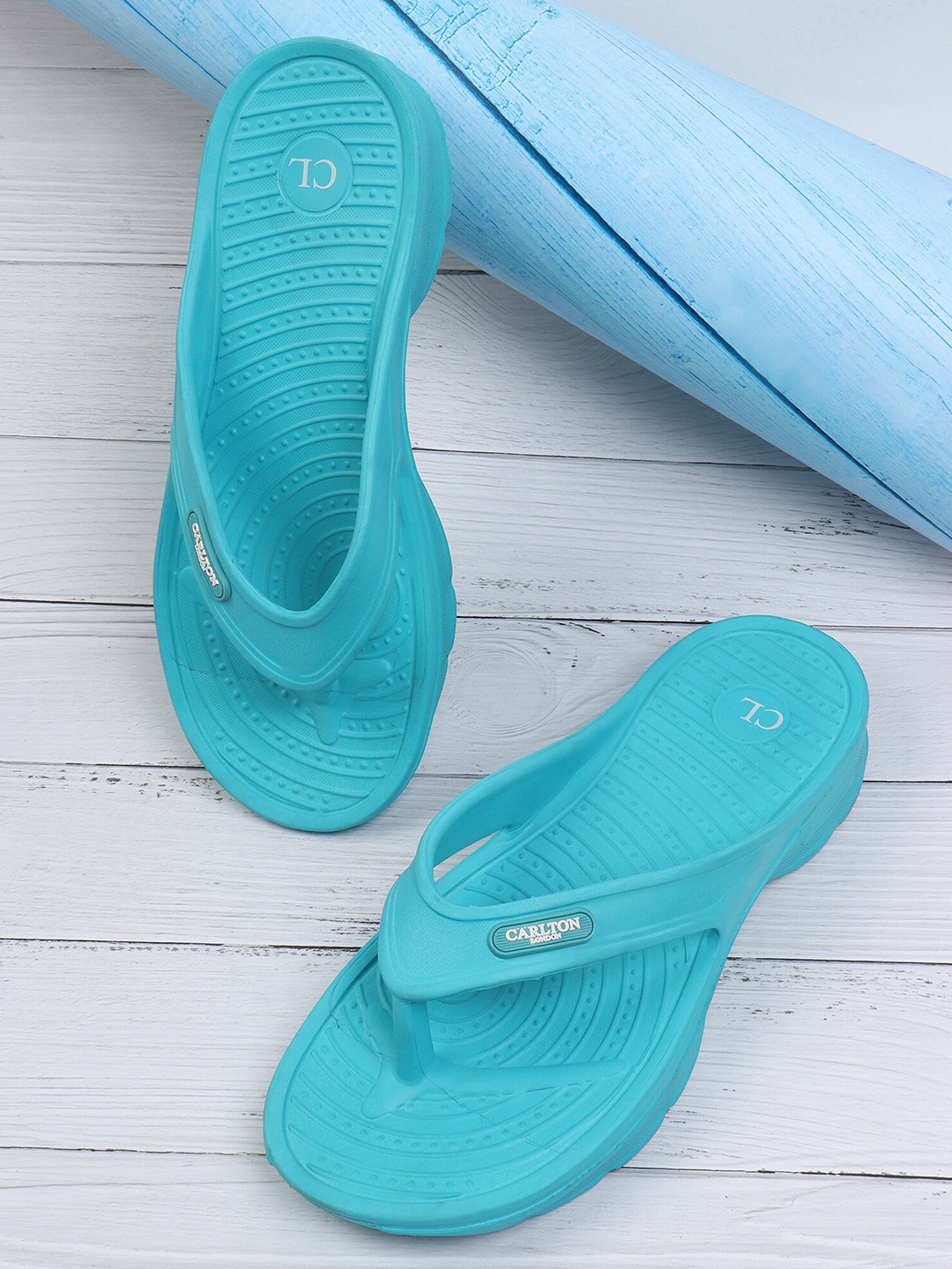 

Carlton London Women Sea Green Croslite Thong Flip-Flops