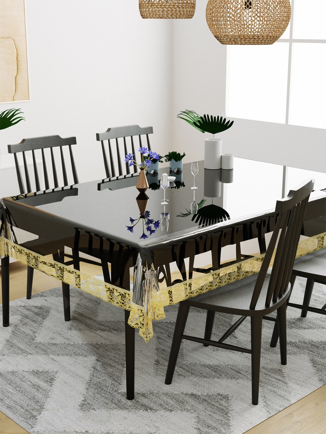 

DREAM WEAVERZ Transparent Solid Dining Center Table Cover