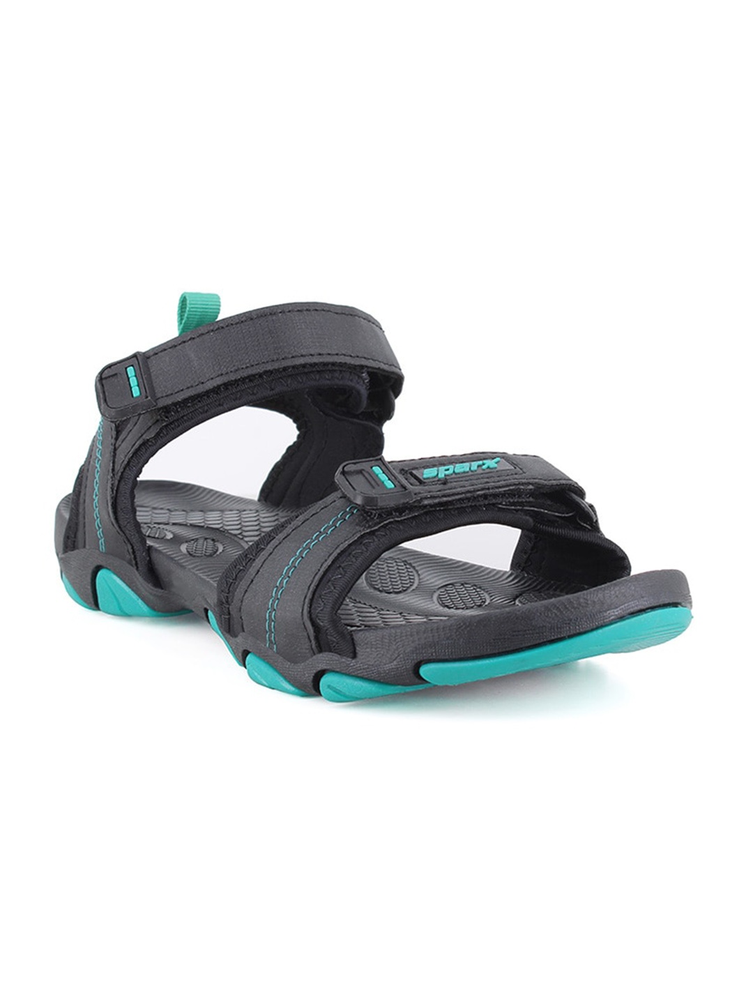 

Sparx Women Black * Mint Green Solid Sports Sandals