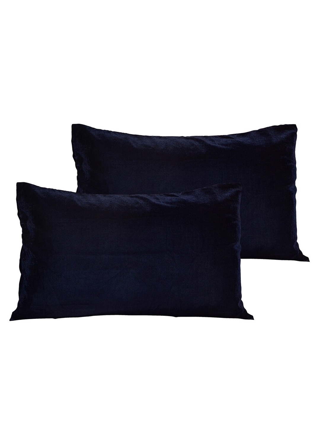 

Divine Casa Set Of 2 Blue Solid Velvet Pillow Covers