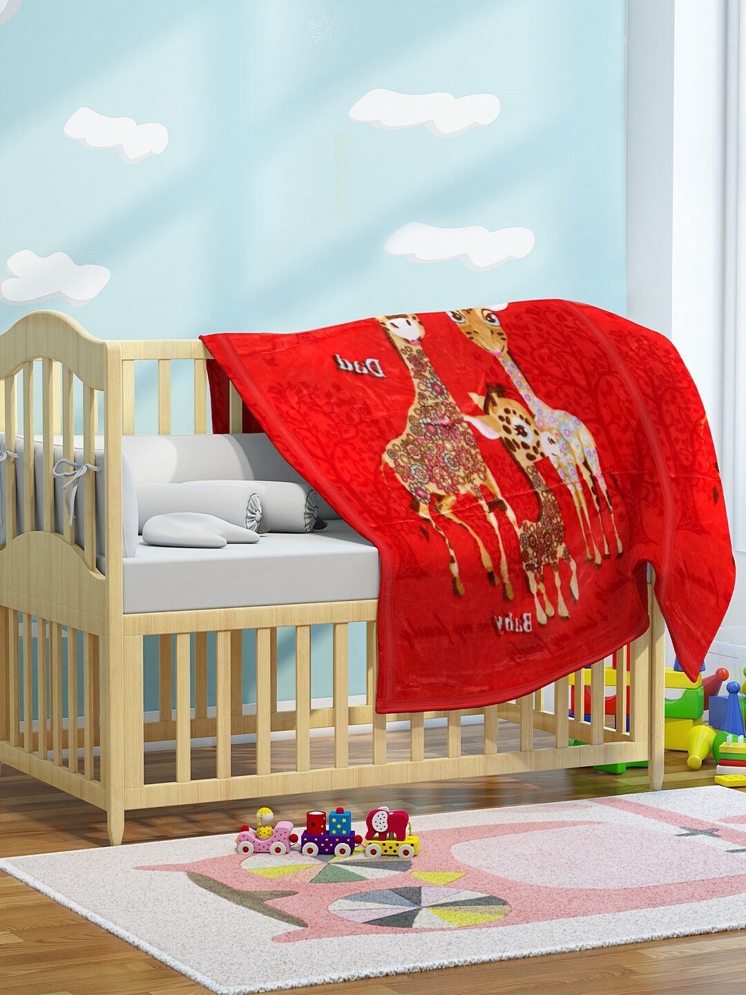 

KLOTTHE Unisex Kids Red Blankets Quilts and Dohars