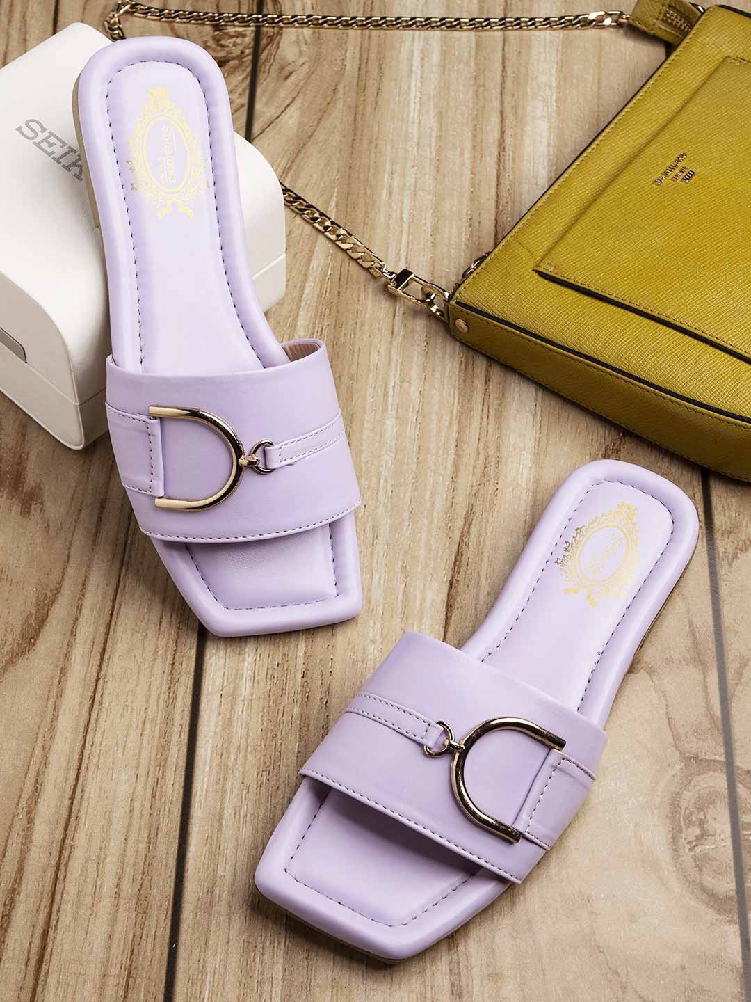 

Shoetopia Girls Purple Open Toe Flats
