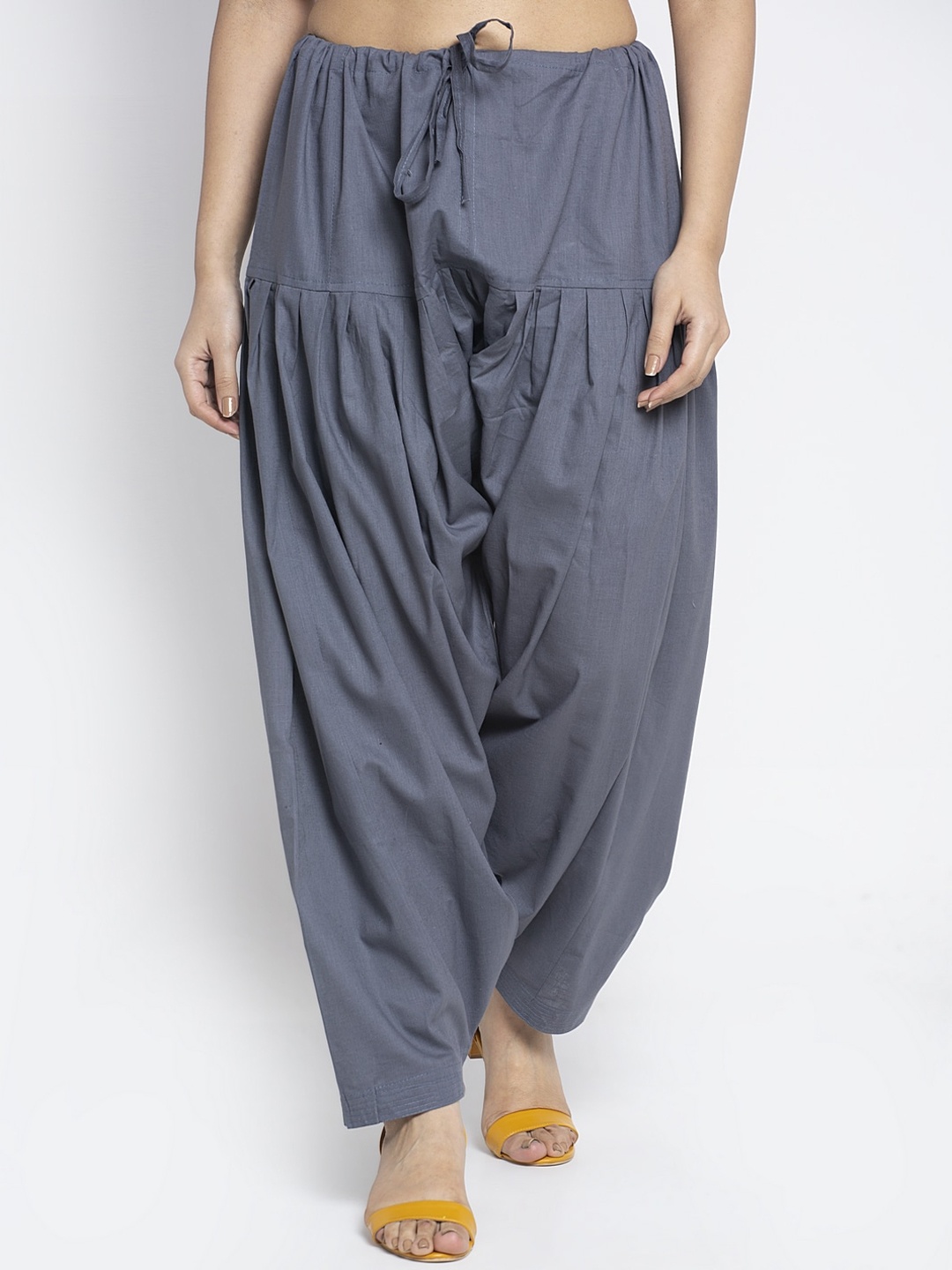

GRACIT Women Grey Solid Loose Fit Pure Cotton Salwar