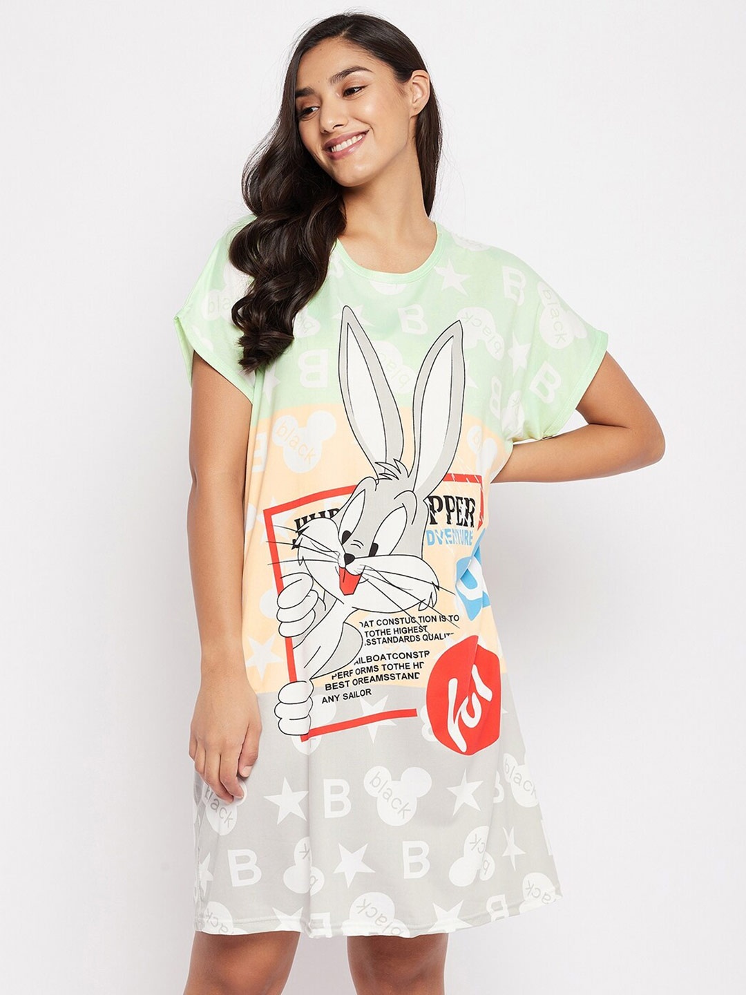 

Camey Green Printed Nightdress